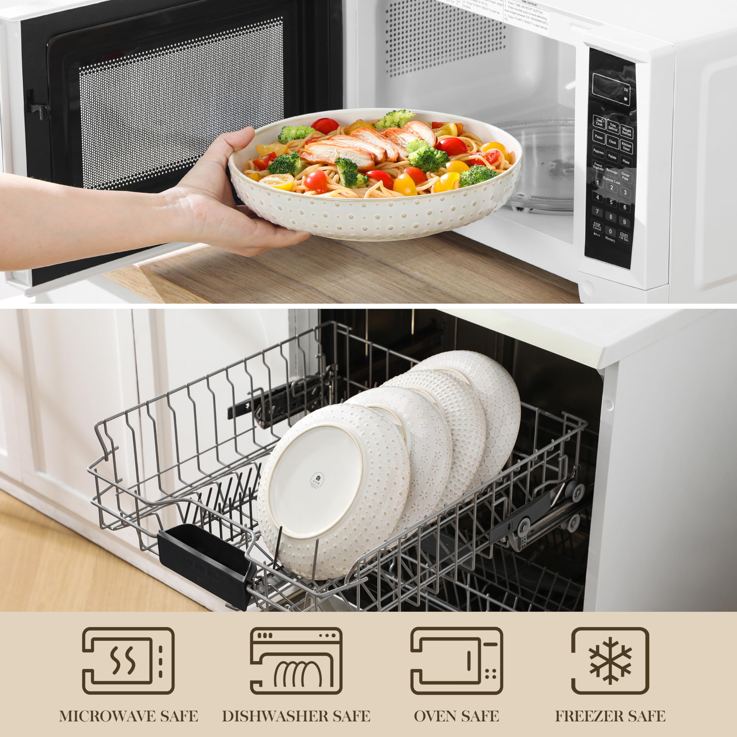 MALACASA Lydia white ceramic durability withstands daily use with elegance