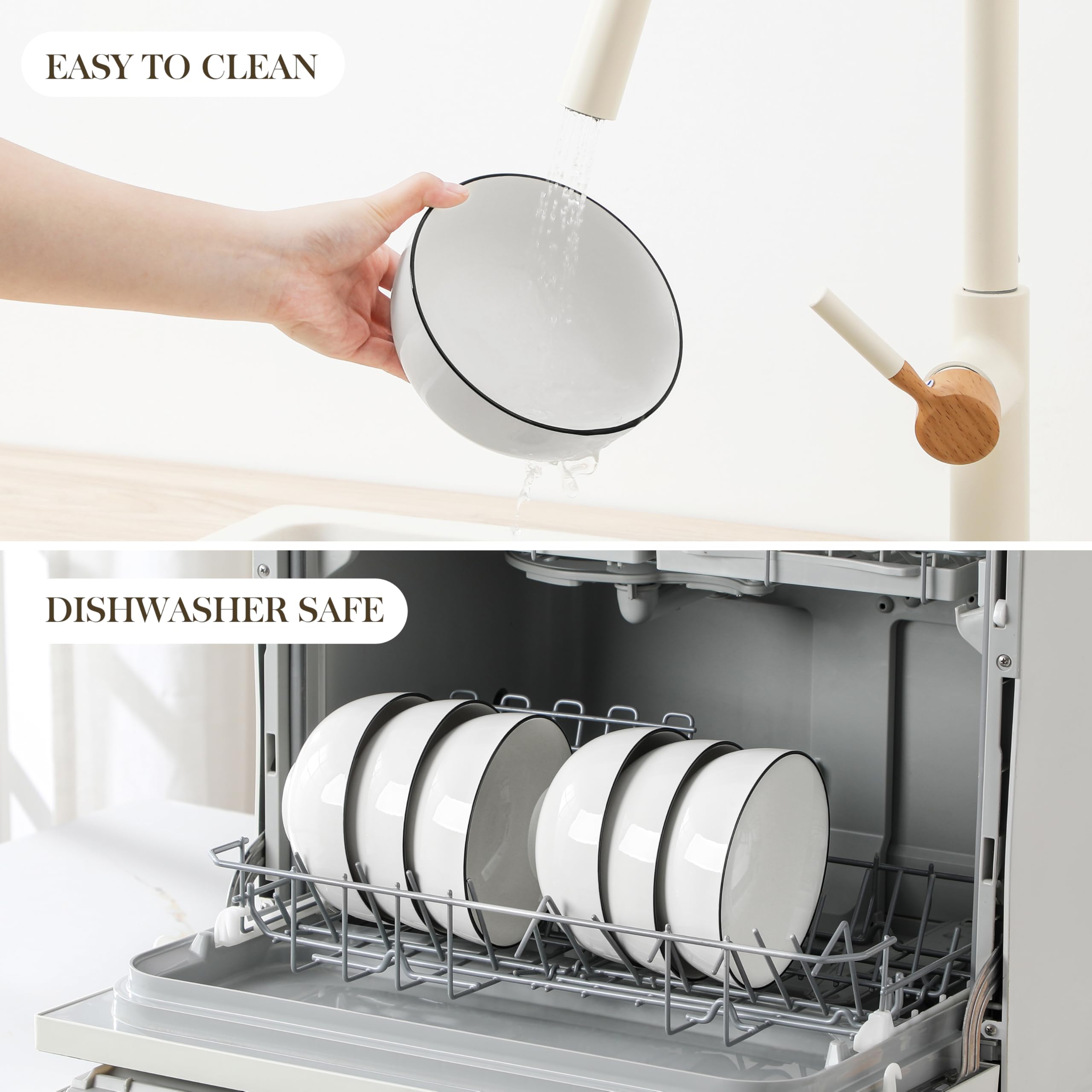 MALACASA bowls are microwave and dishwasher safe for everyday use