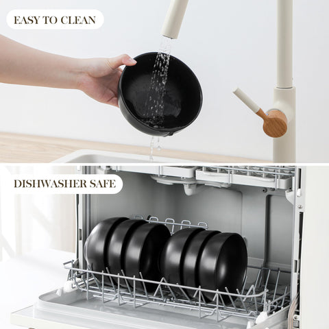 MALACASA microwave and dishwasher safe bowls for easy cleanup.