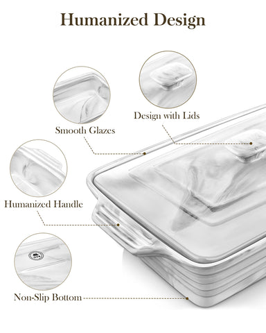 MALACASA microwave-safe casserole dish for quick reheats and weeknight dinners.