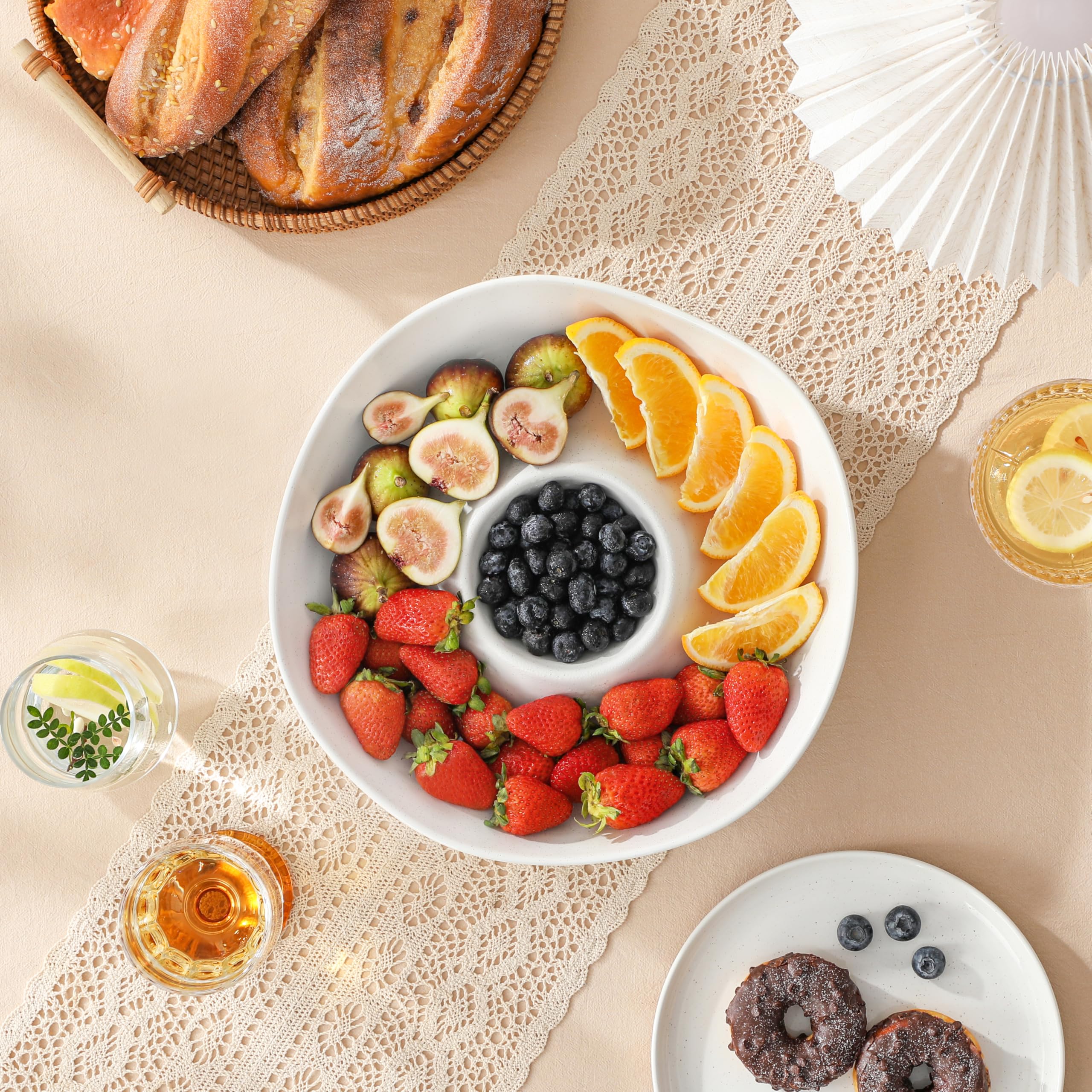 MALACASA glazed ceramic surface resists stains and cleans easily.