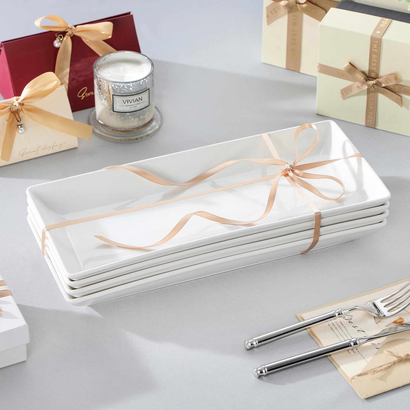 MALACASA dishwasher-safe platters 14in for easy cleanup