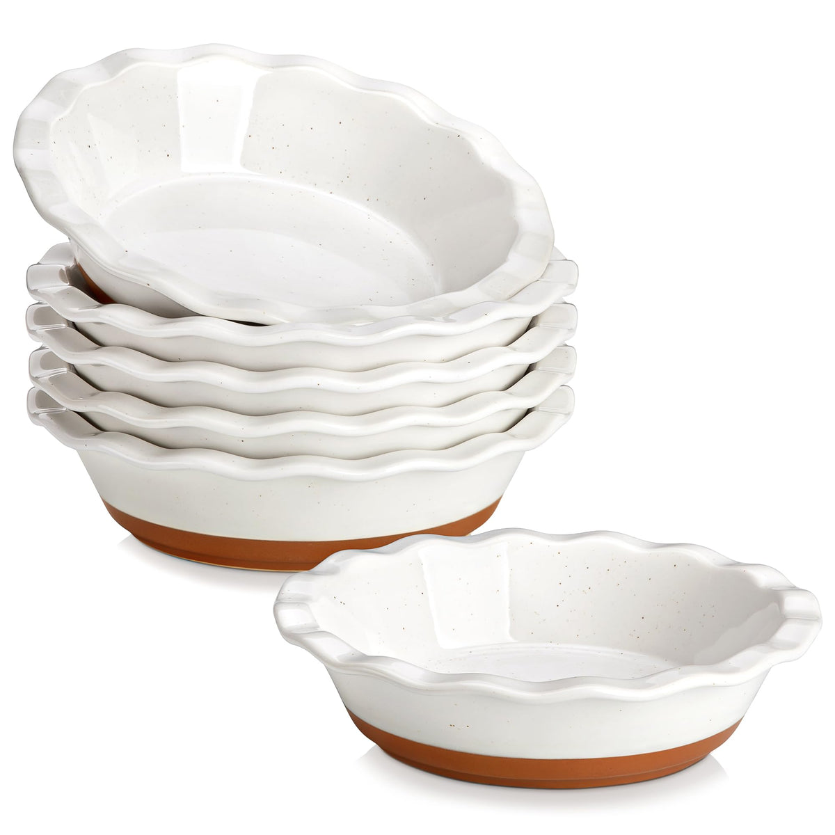 MALACASA mini pie pan with a ruffled edge for elegant, single-serving desserts.
