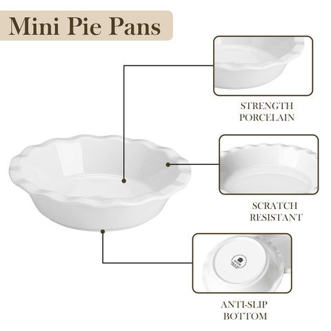Stackable MALACASA mini pie pans save kitchen cabinet space.