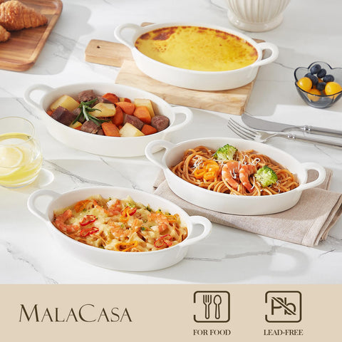 MALACASA oven-safe ceramic dish ready for roasting vegetables