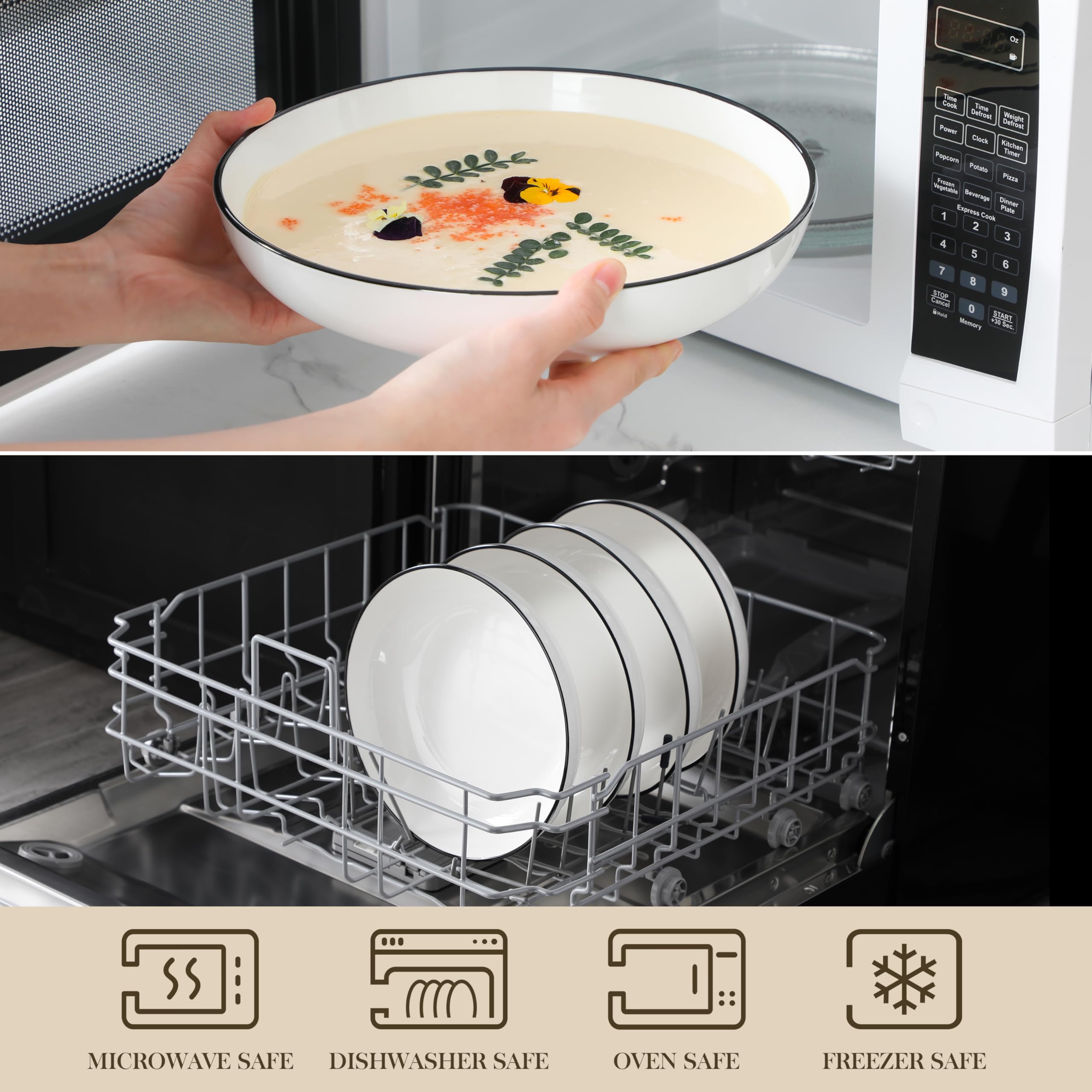 MALACASA four-piece set stacked for compact kitchen storage.