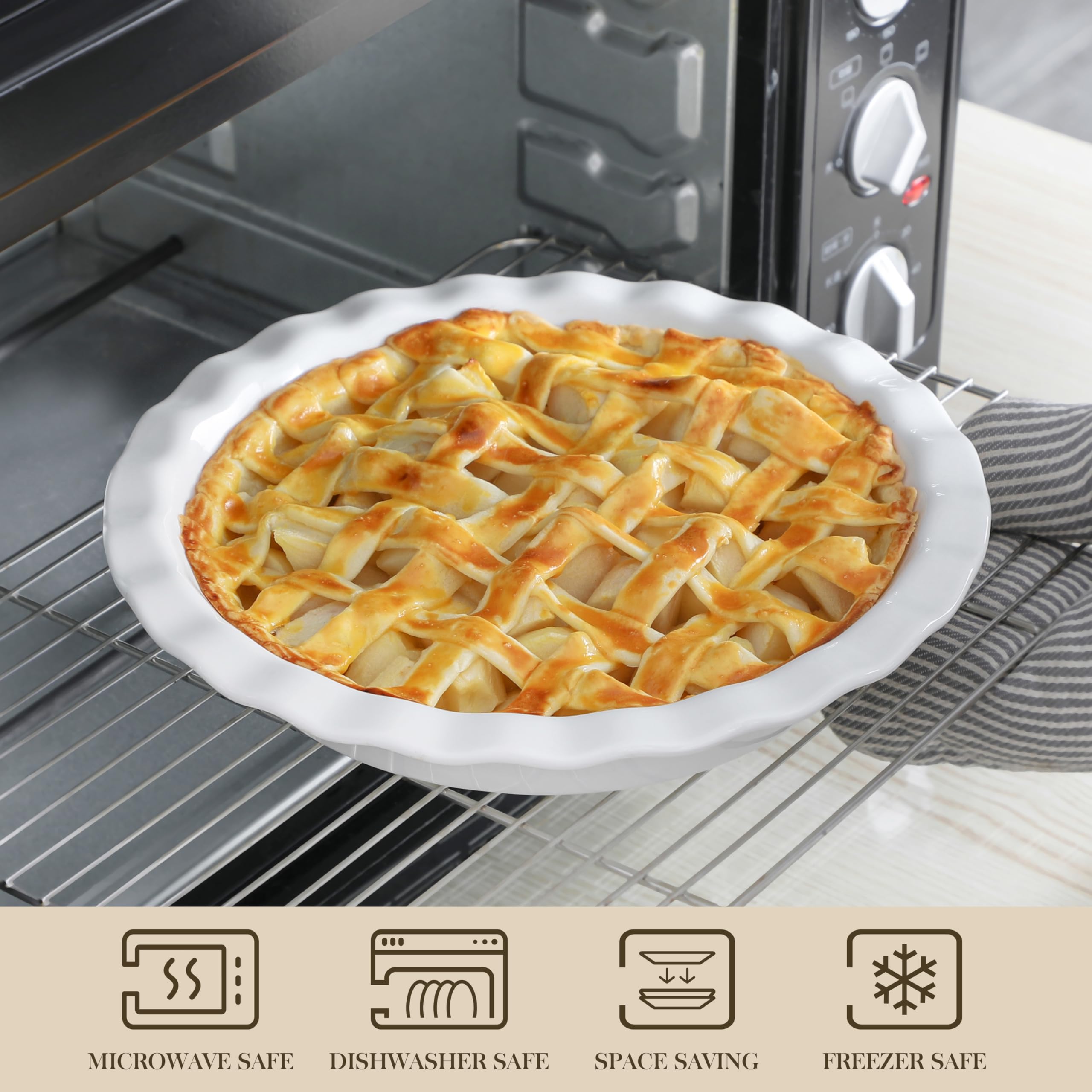 MALACASA nonstick pie-plate promotes easy release and quick cleanup after baking.