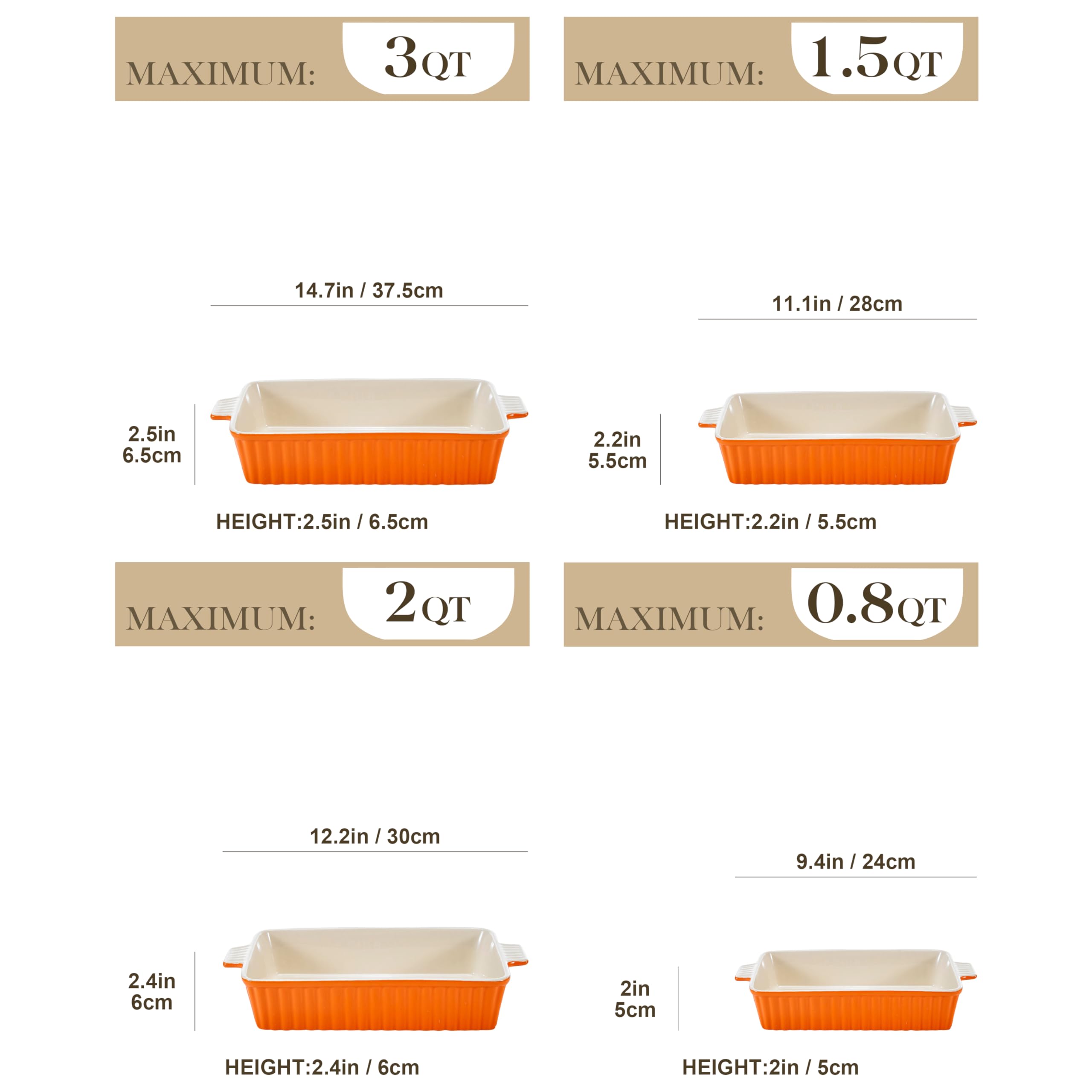 MALACASA porcelain bakeware with durable glaze for long-lasting kitchenware.