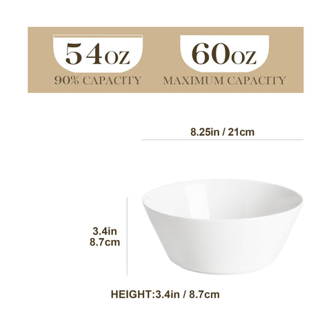 Close-up of MALACASA porcelain bowls showing dense walls and durable construction.