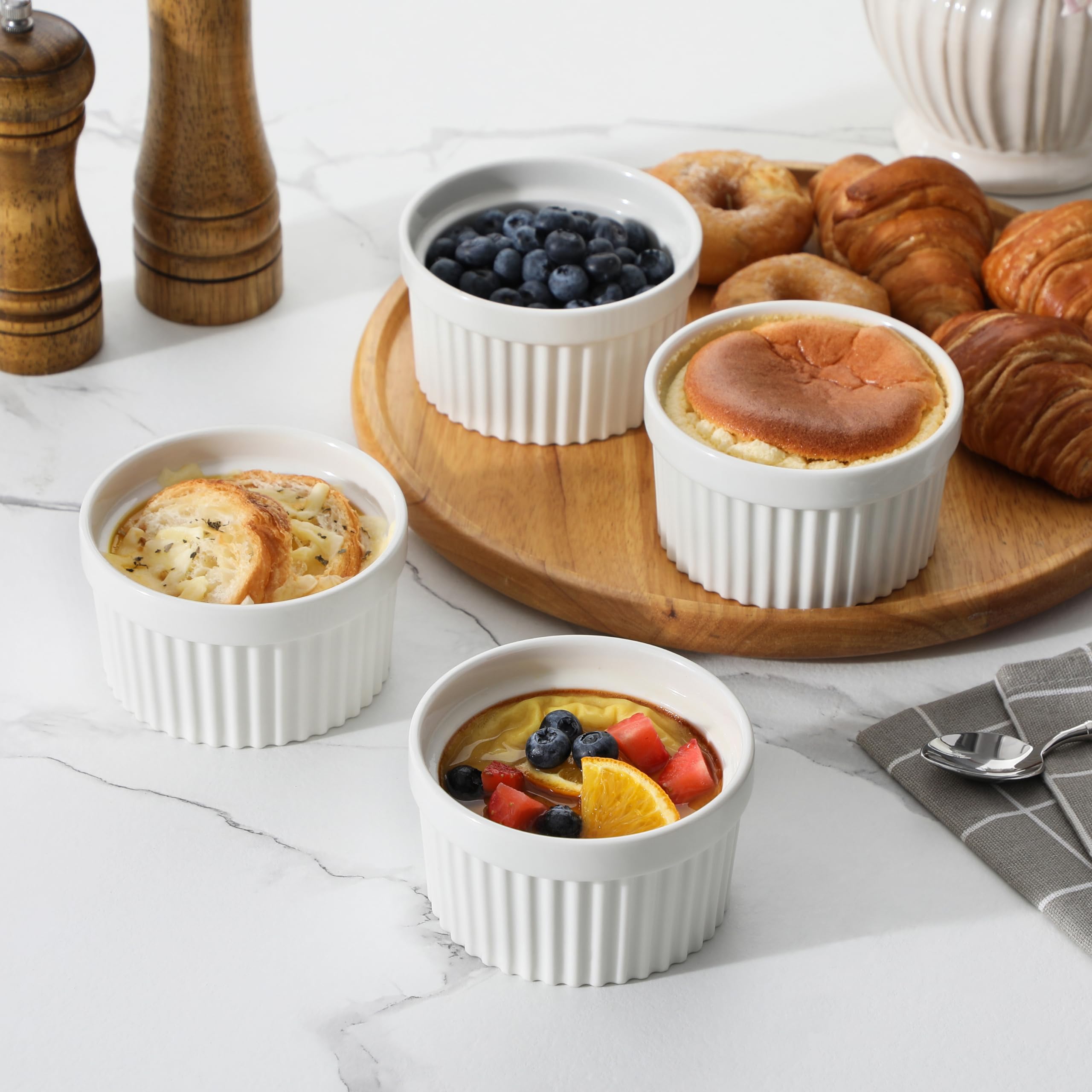 MALACASA 10oz set of 6 displayed for batch desserts and sharing.