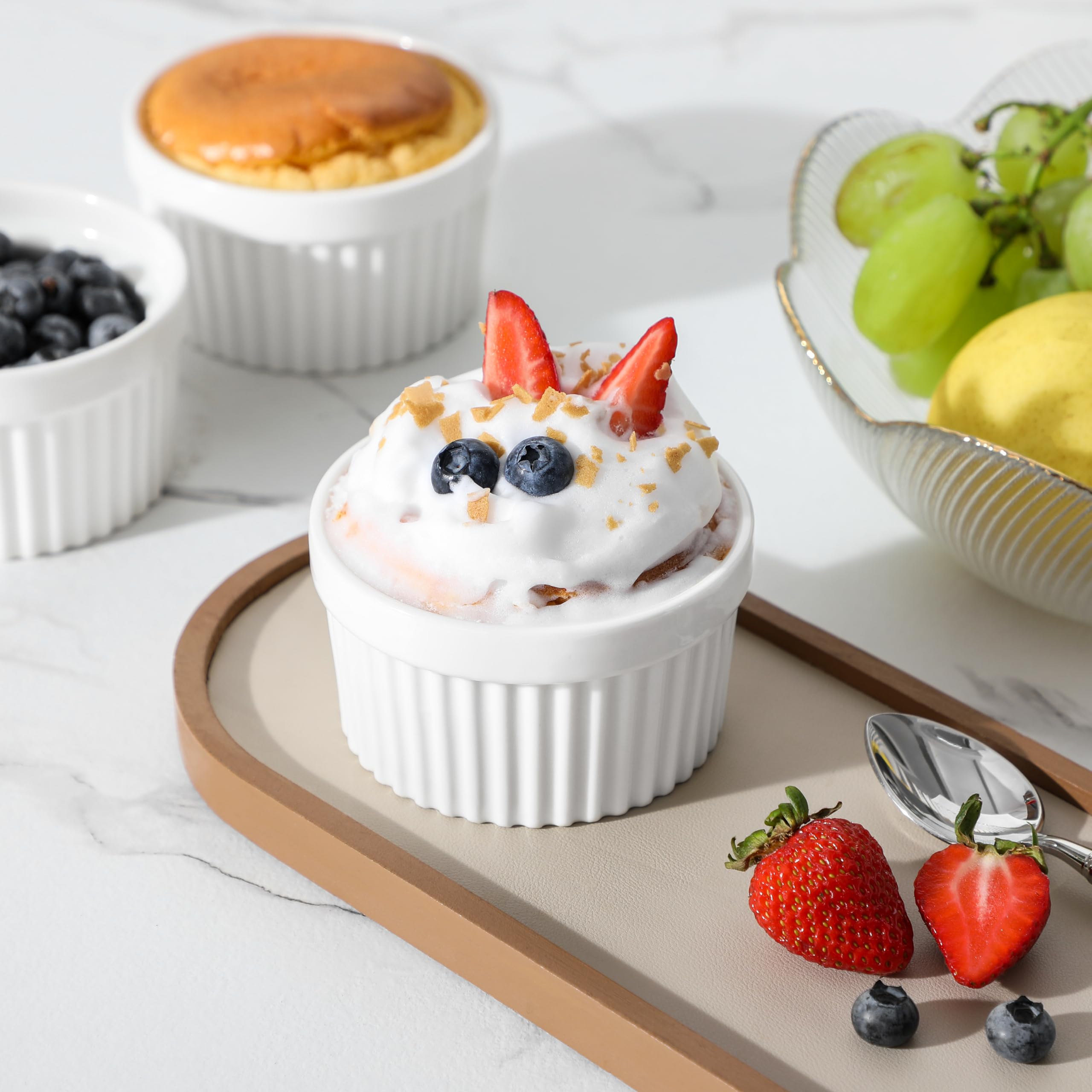 MALACASA ramekins showcasing glossy glaze and dishwasher-safe convenience