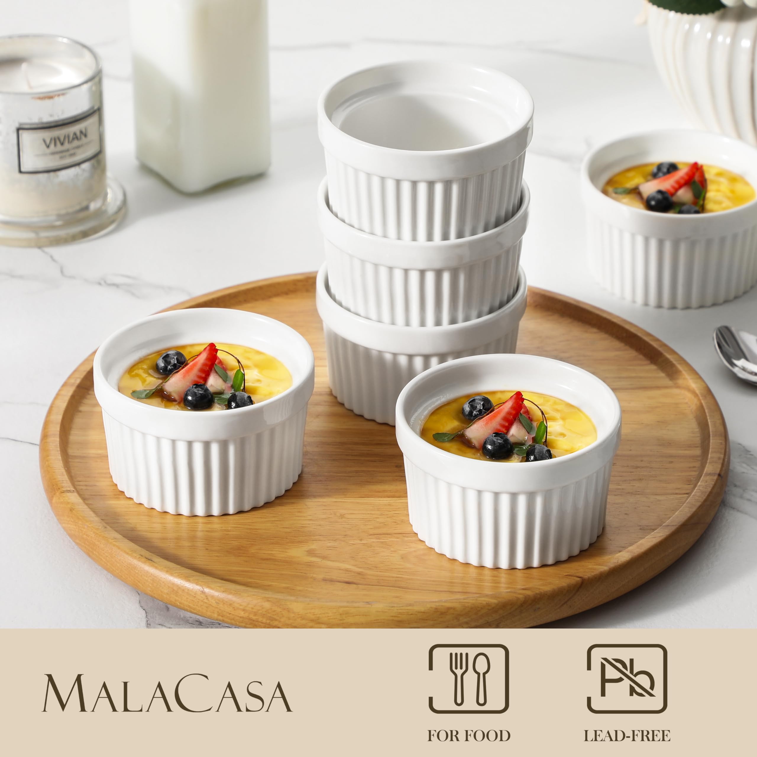 MALACASA soufflé and custard cups ideal for oven-baked treats
