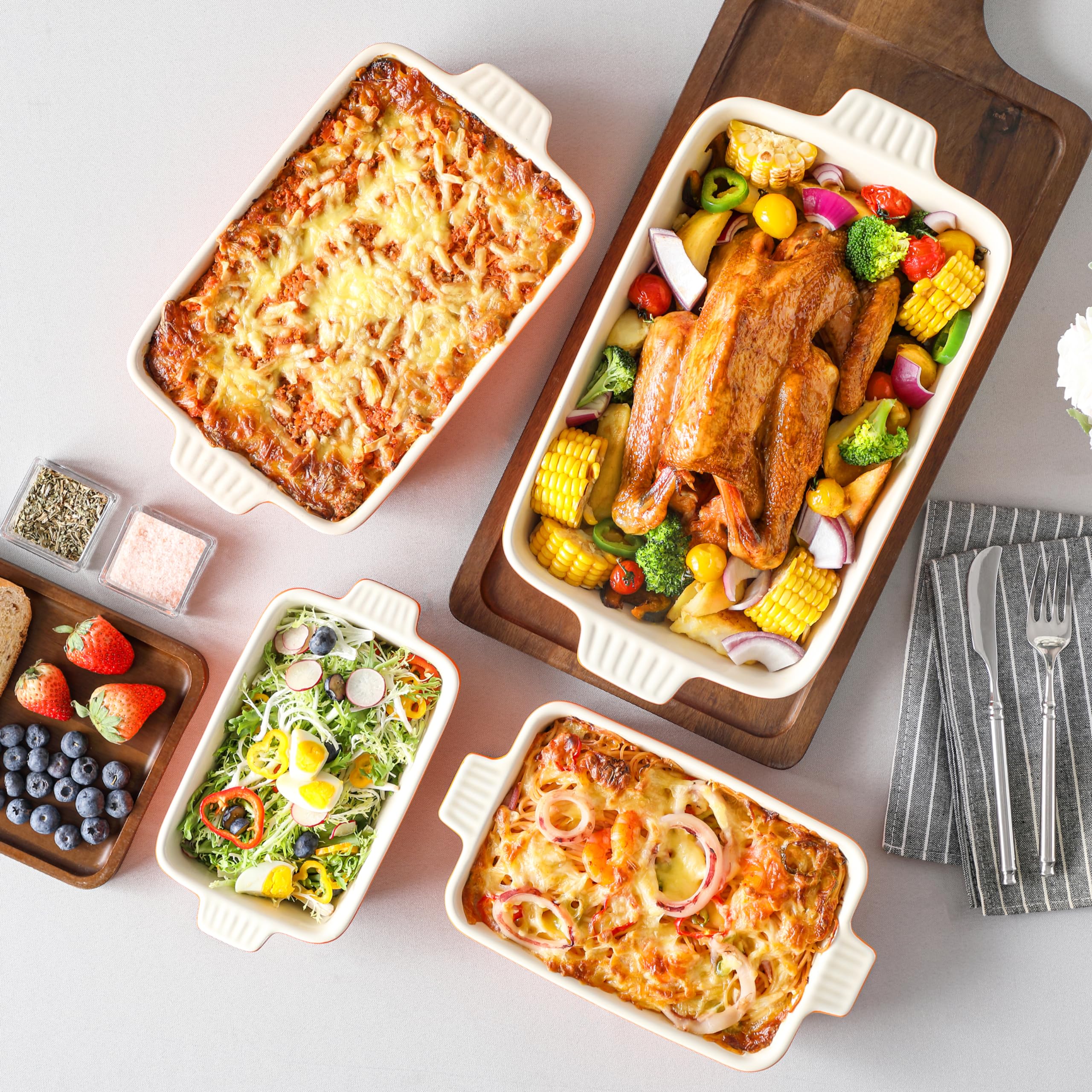 MALACASA 11.1-inch pan with handles for easy serving and even heat.