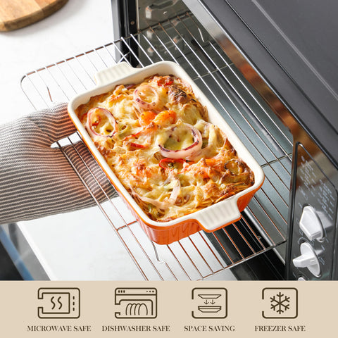 MALACASA 12.2-inch pan with handles, ideal for family meals and leftovers.