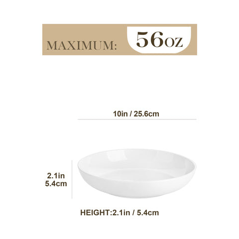 56 oz MALACASA pasta bowls filled with pasta, showcasing generous servings.