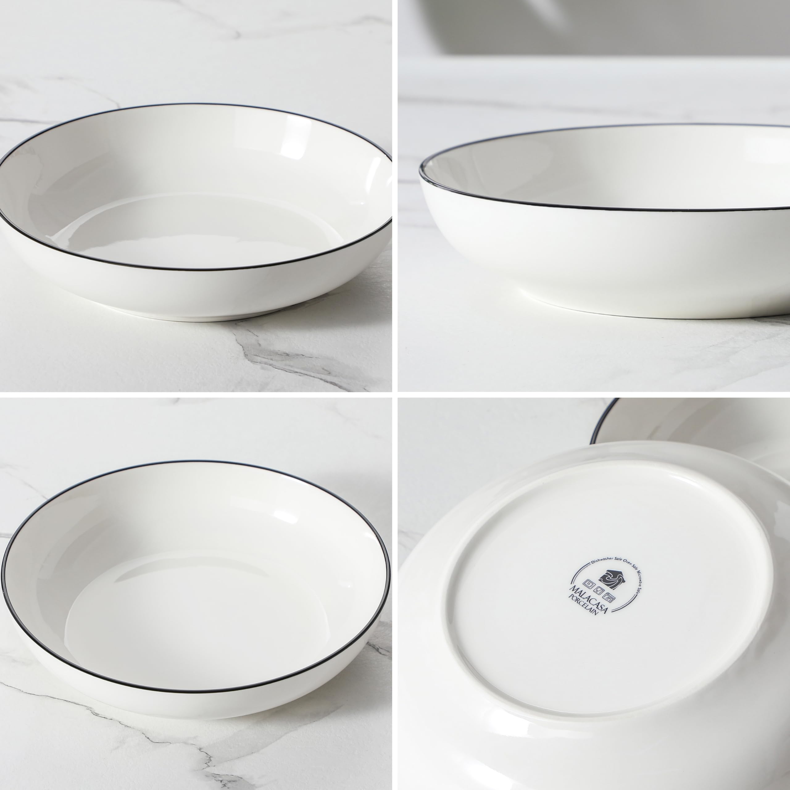 Durable lead-free MALACASA porcelain designed for everyday use.