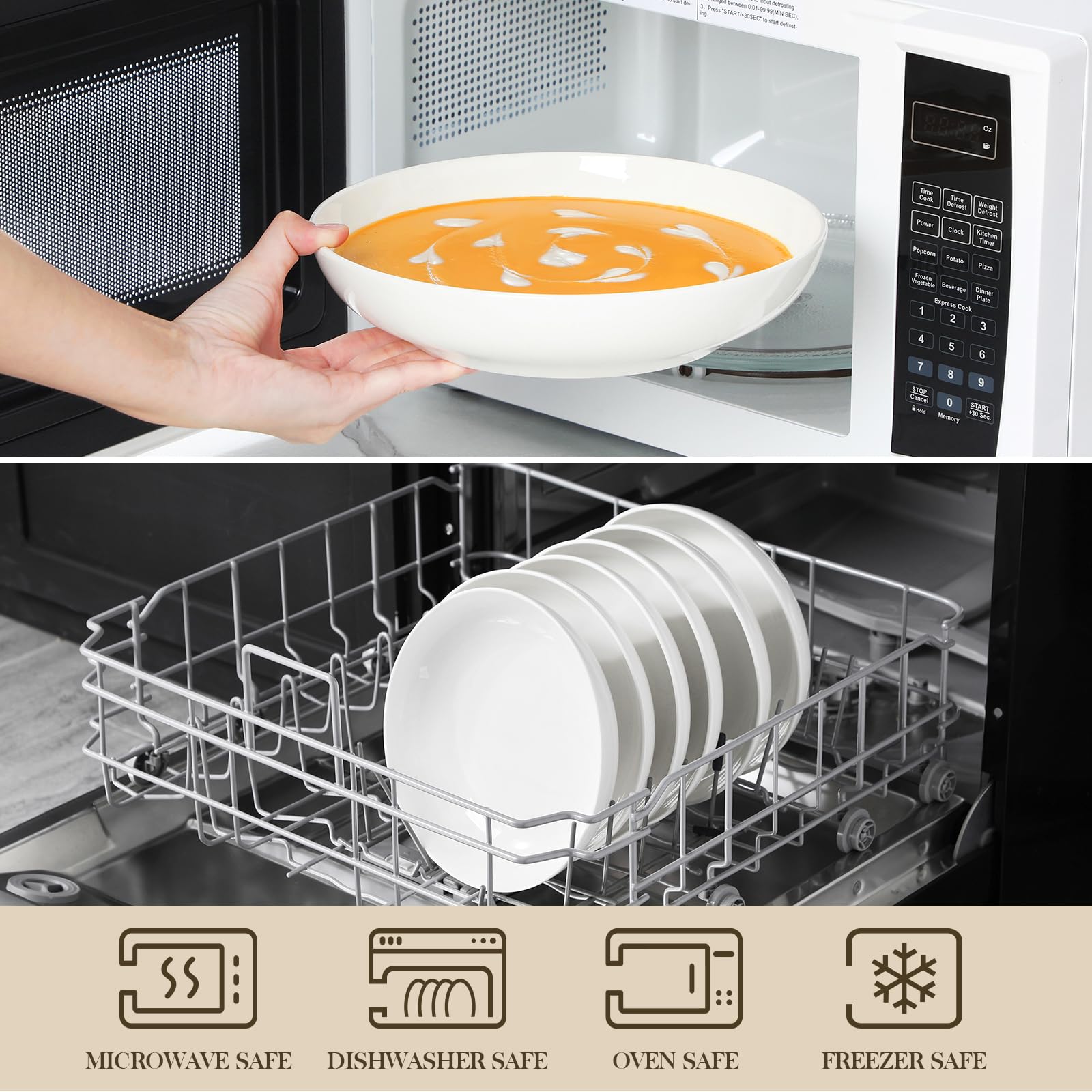 MALACASA Regular microwave-safe bowls offer quick reheating and easy cleanup.