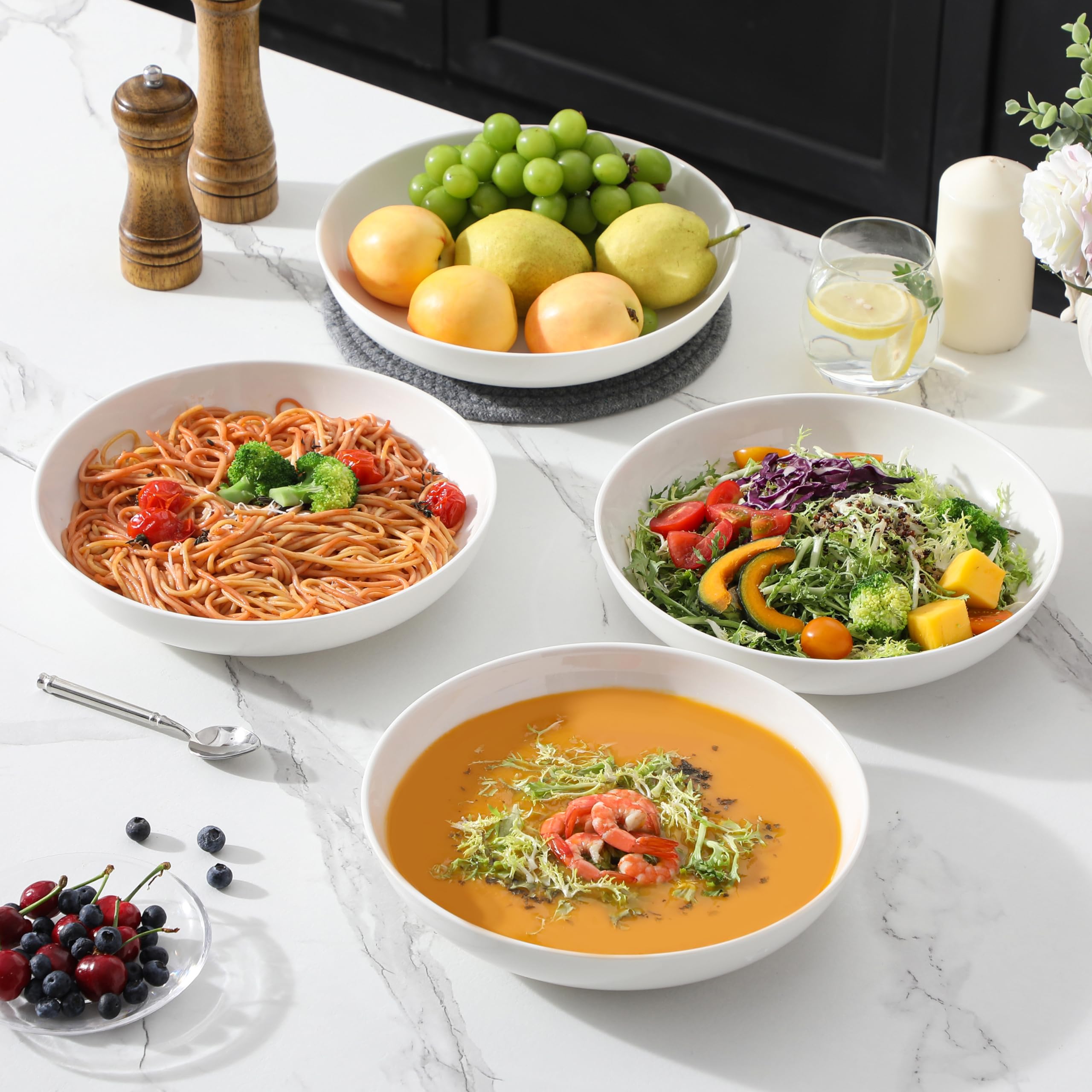 MALACASA microwave-safe porcelain bowls for quick reheats and meals.