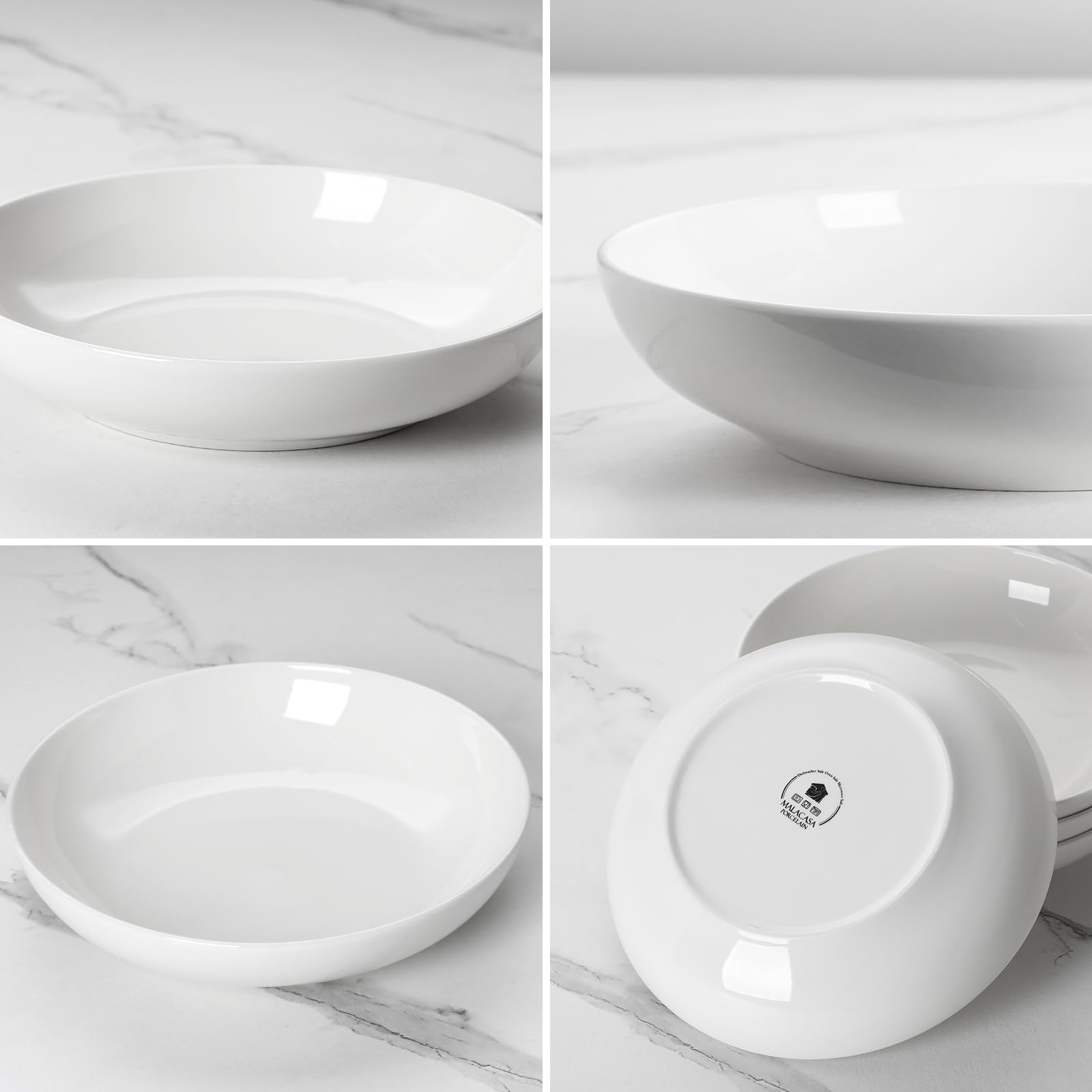 MALACASA Regular oven-safe bowls tolerate gentle warming for serving.