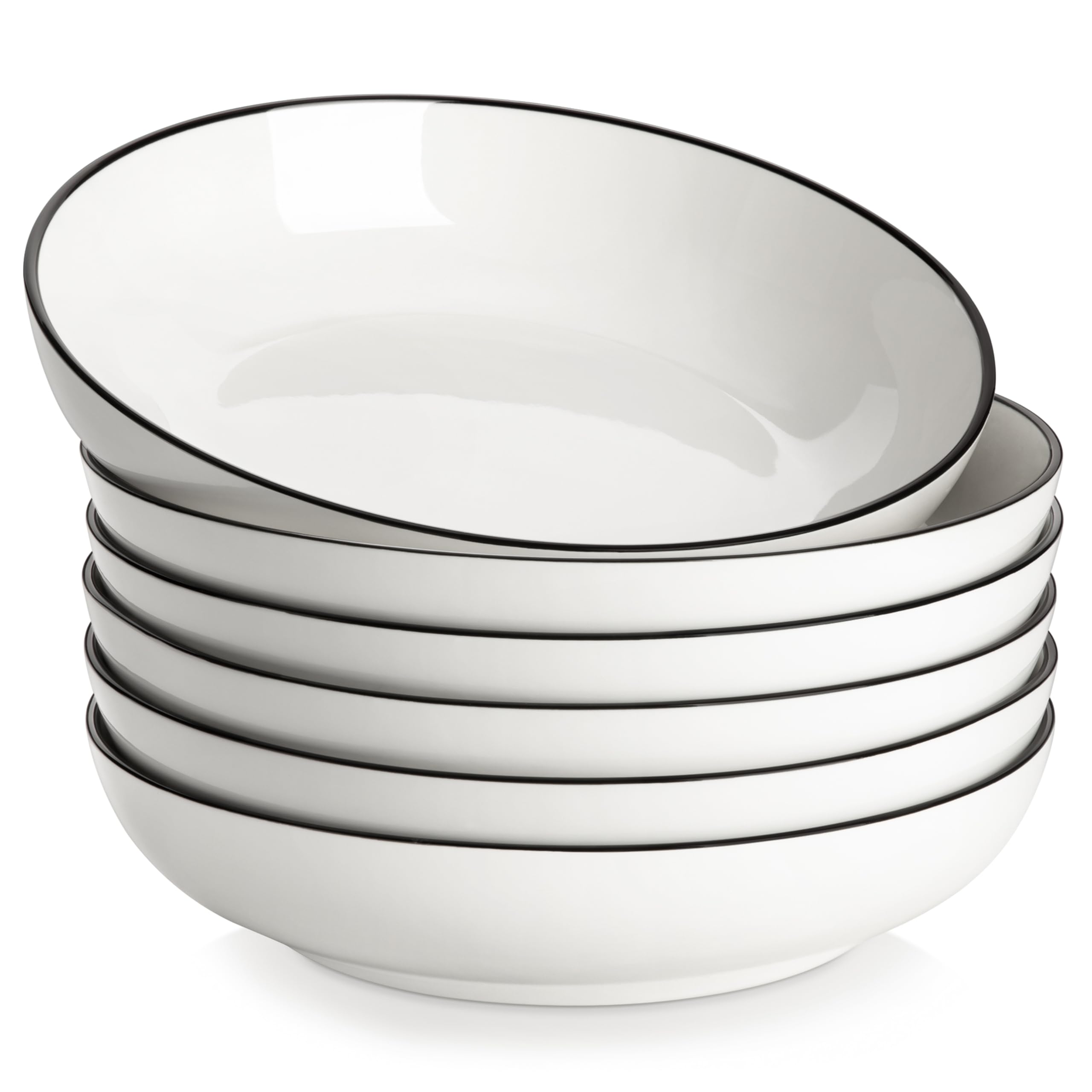MALACASA Regular pasta bowl with 8.85-inch diameter for hearty portions.