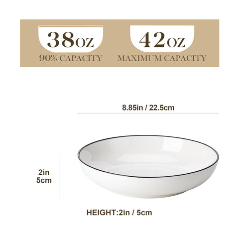 MALACASA porcelain 42 oz bowl ideal for salads and soups at home.