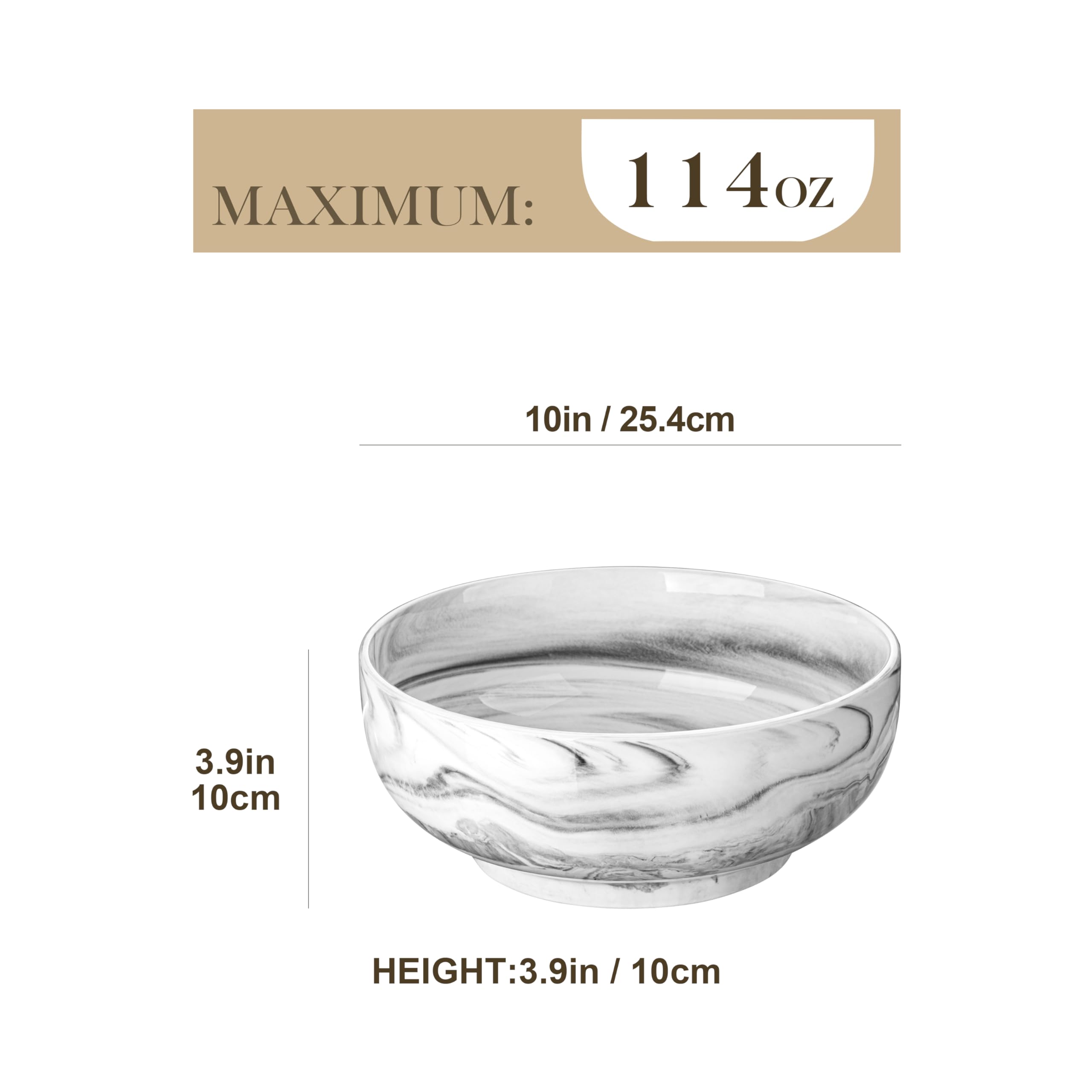 MALACASA porcelain bowls in marble-grey finish add a sophisticated table look