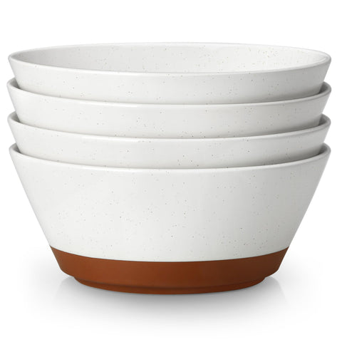 MALACASA salad bowls set 4, top view, perfect for serving salads, cereals, and ramen.