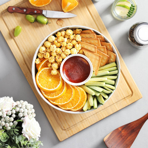 Two bowls stacked neatly to demonstrate space-saving storage