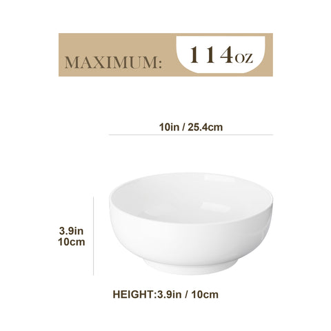 MALACASA white porcelain bowls full set on table for entertaining.