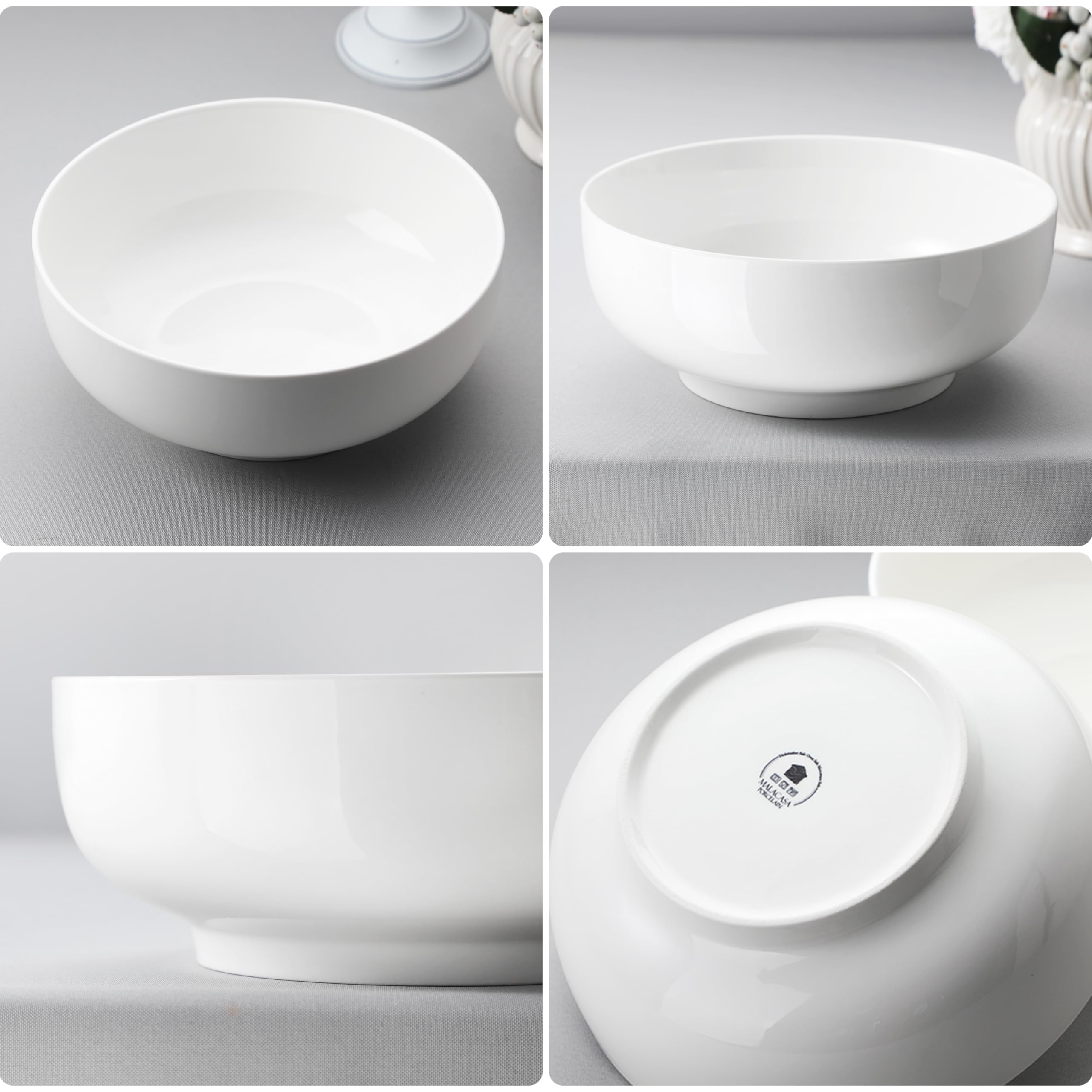MALACASA large salad bowls presented with fresh fruits and greens.