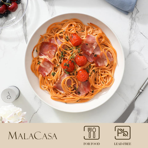 MALACASA set of 4 stackable bowls saving cabinet space.
