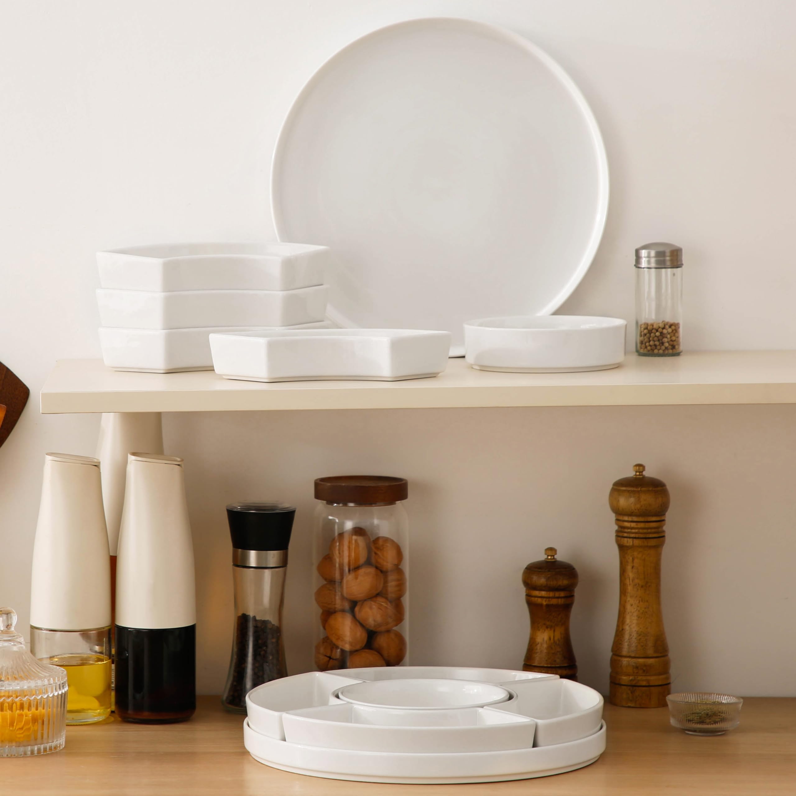 MALACASA six-section tray keeps flavors distinct, preserving taste during serving.