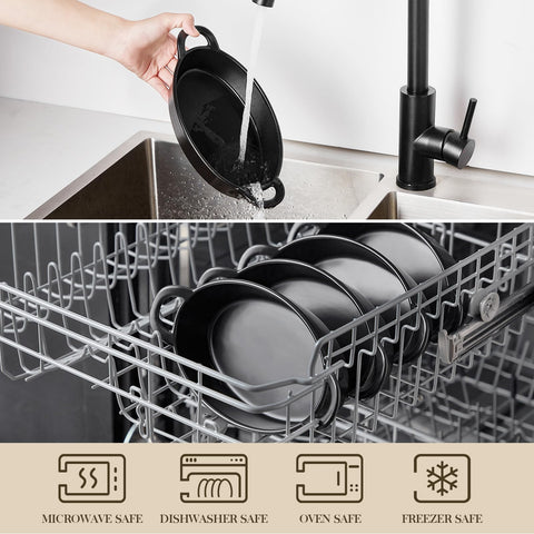 MALACASA oval bakeware with smooth glaze, simple cleanup after cooking.