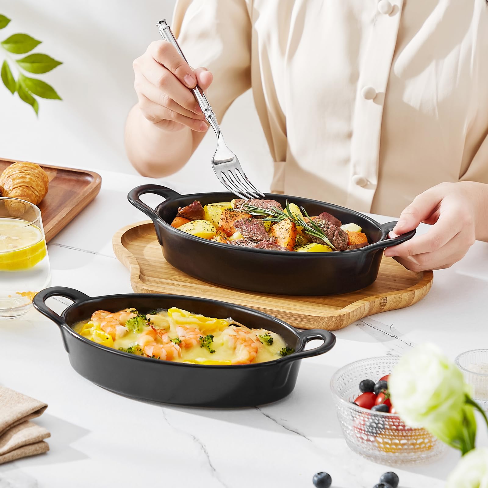 MALACASA small casserole set stackable design, saves cabinet space.