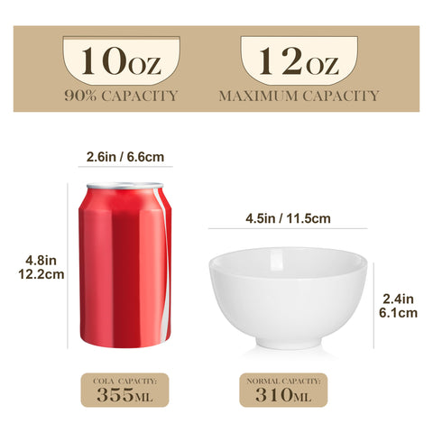 MALACASA 8-pack white bowls showing restaurant-style presentation for meals