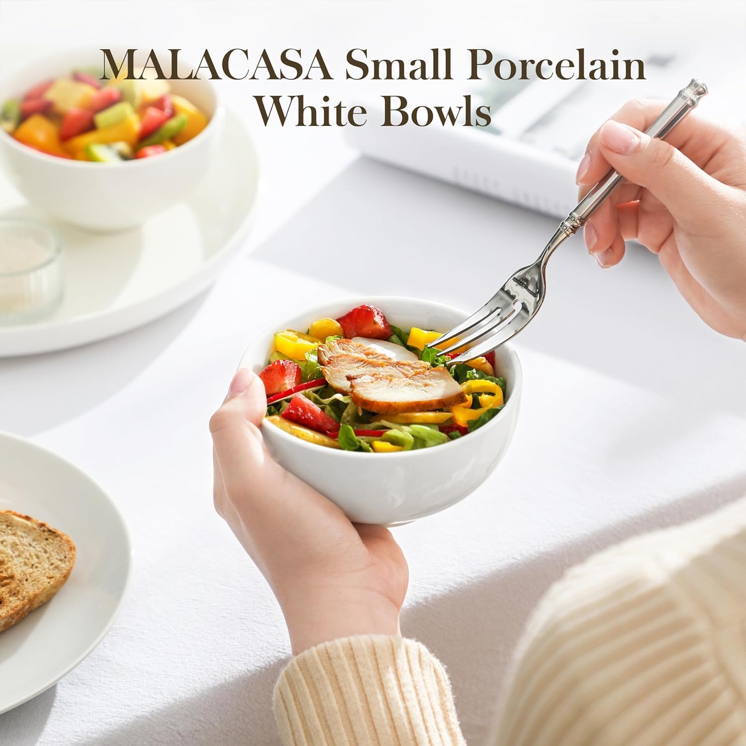 MALACASA bowls shown as microwave-safe for reheating small portions