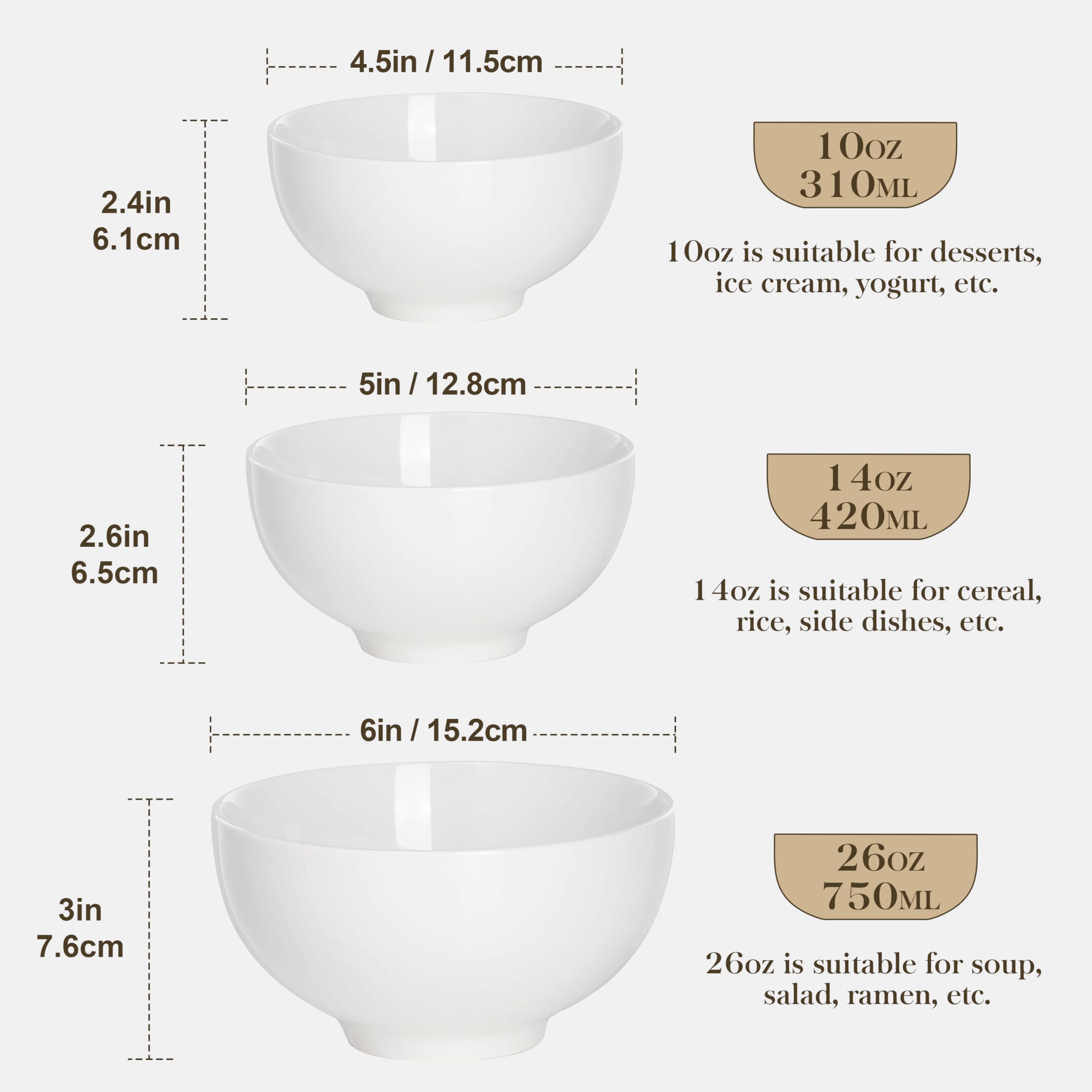 Sturdy ceramic design of MALACASA bowls preserves flavors and textures during serving