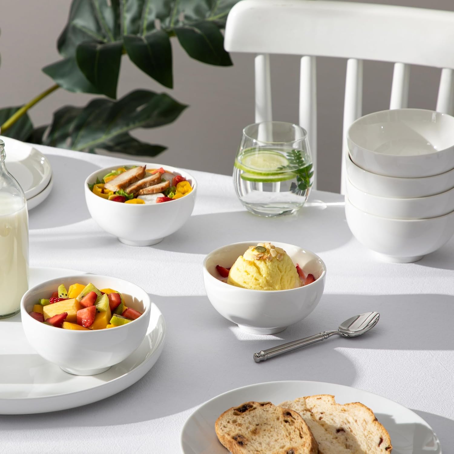 Classic white MALACASA porcelain look complements modern kitchens