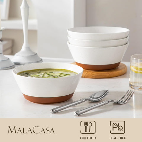 MALACASA 35-ounce capacity bowls ideal for ramen and cereals
