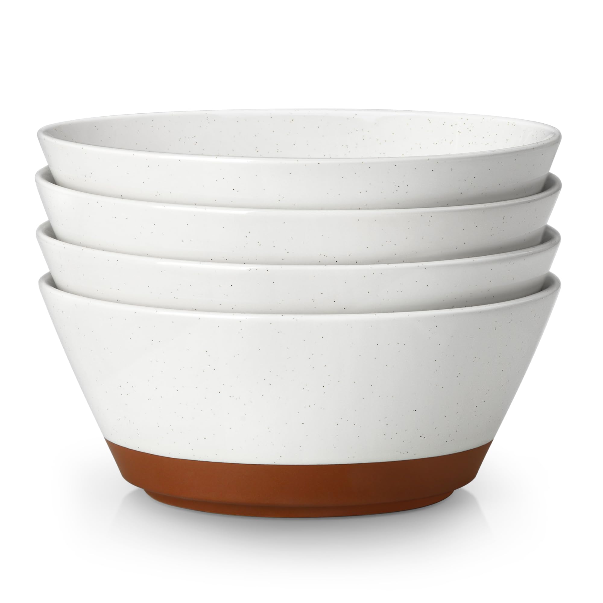 MALACASA vanilla white speckled soup bowls ready for daily meals