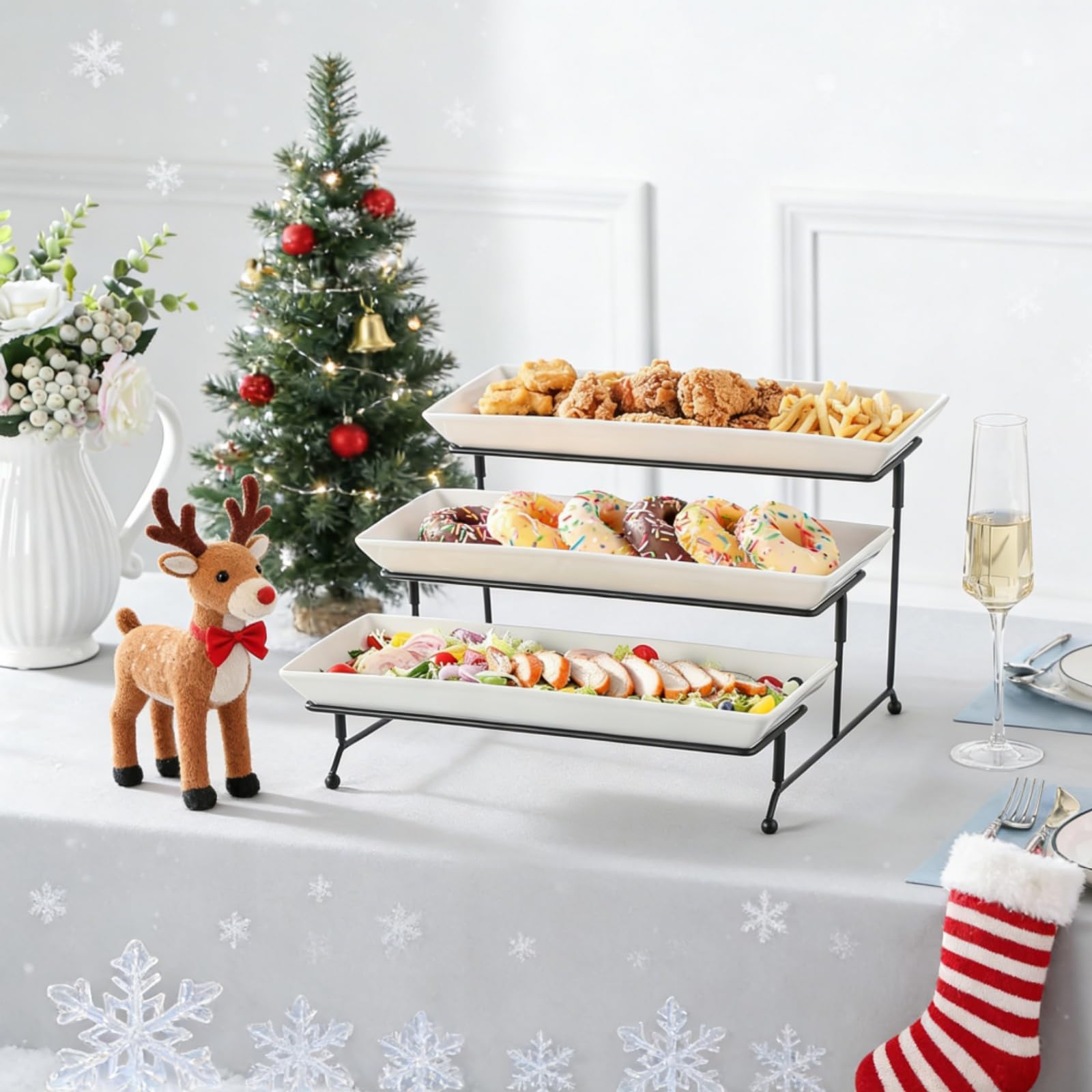 MALACASA space-saving stackable design fits compact kitchen storage.