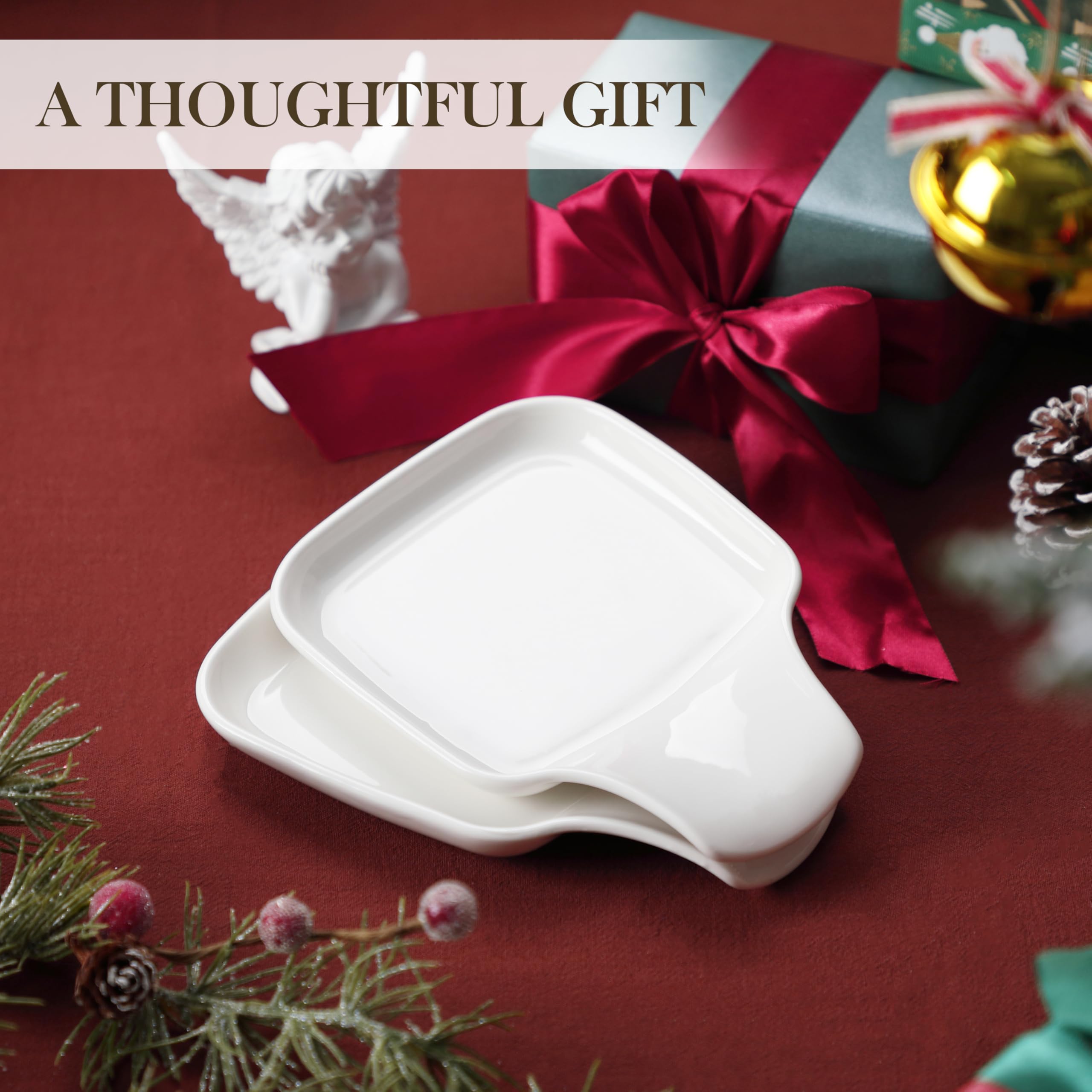 MALACASA spoon rest bright surface stays clean and stains resistant.