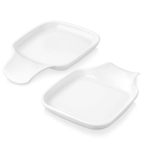 MALACASA spoon rest in ivory white keeps utensils organized on the counter.