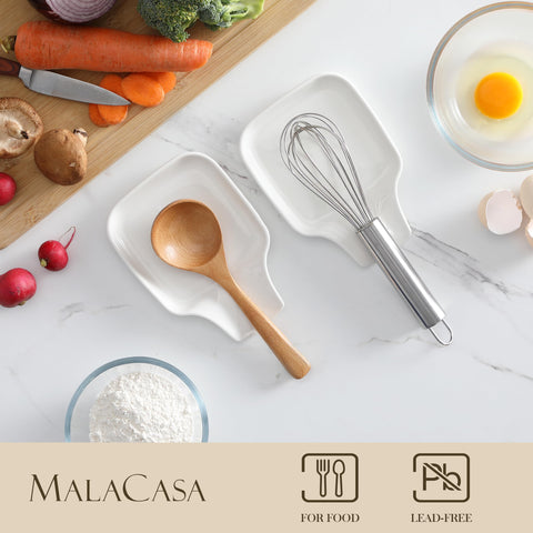 MALACASA spoon rest large capacity supports all utensils in one place.