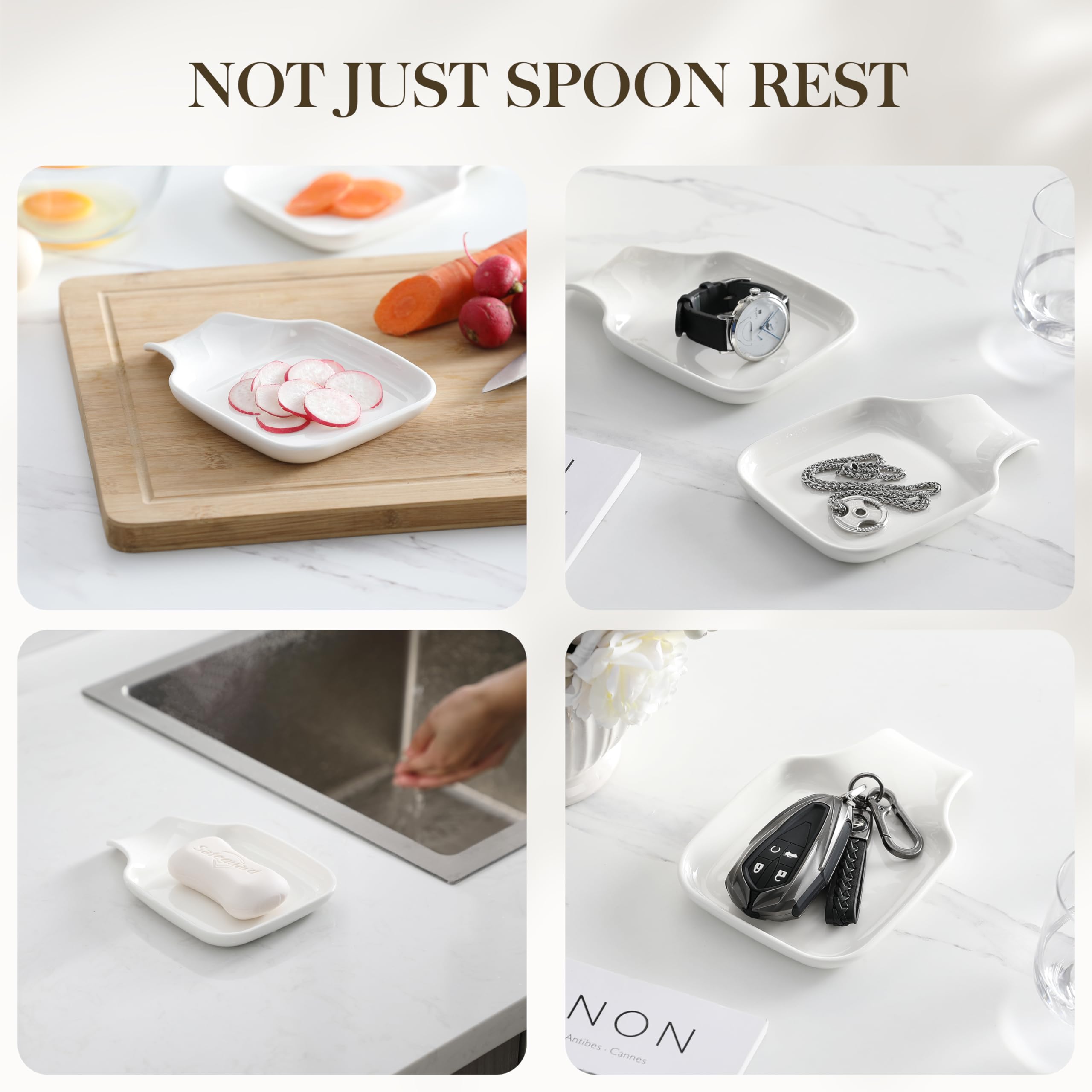 MALACASA spoon rest also serves as a small dish or key tray.