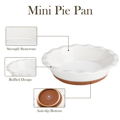 MALACASA stackable mini pie dishes save cabinet space and simplify storage.