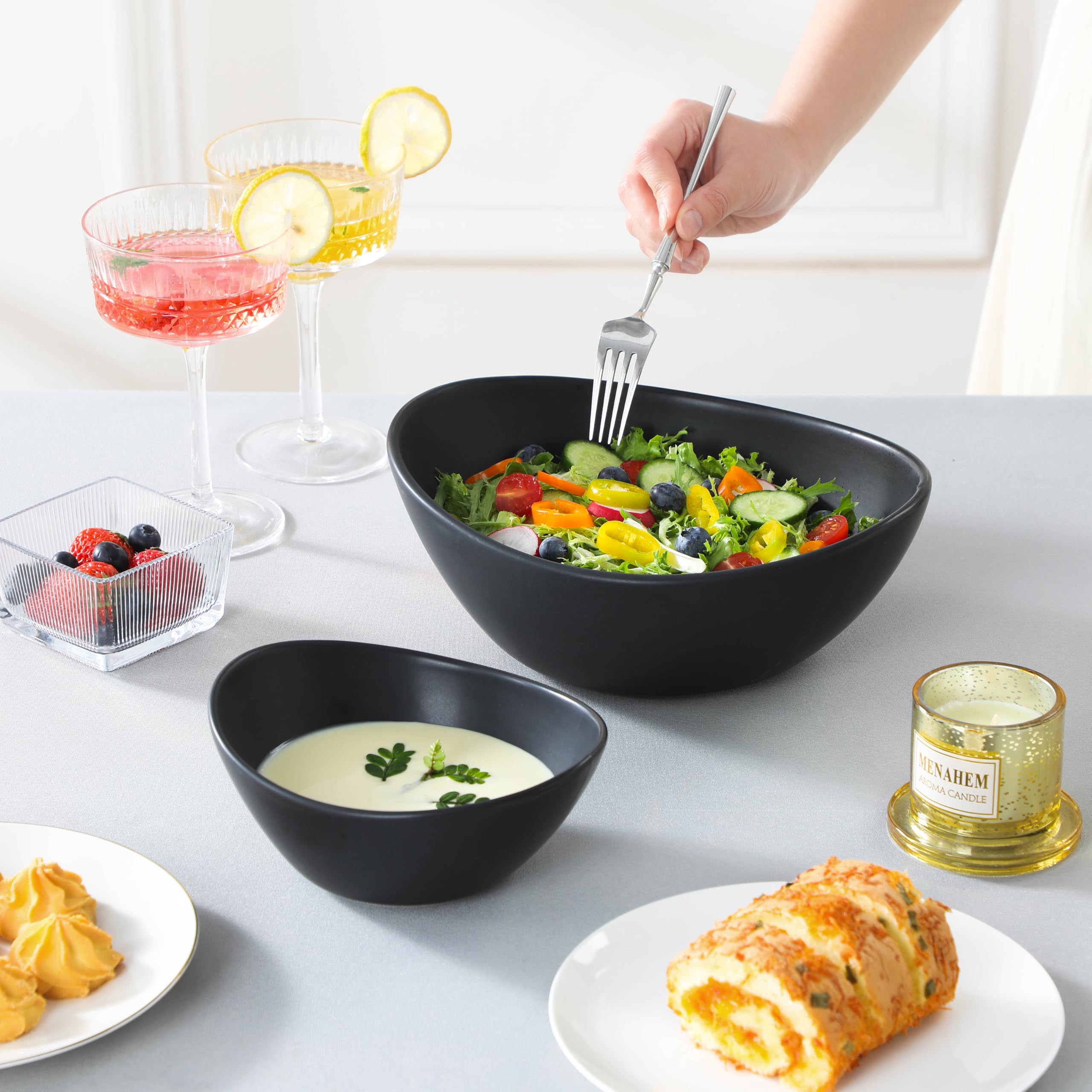 MALACASA stackable design saves cabinet space between events.