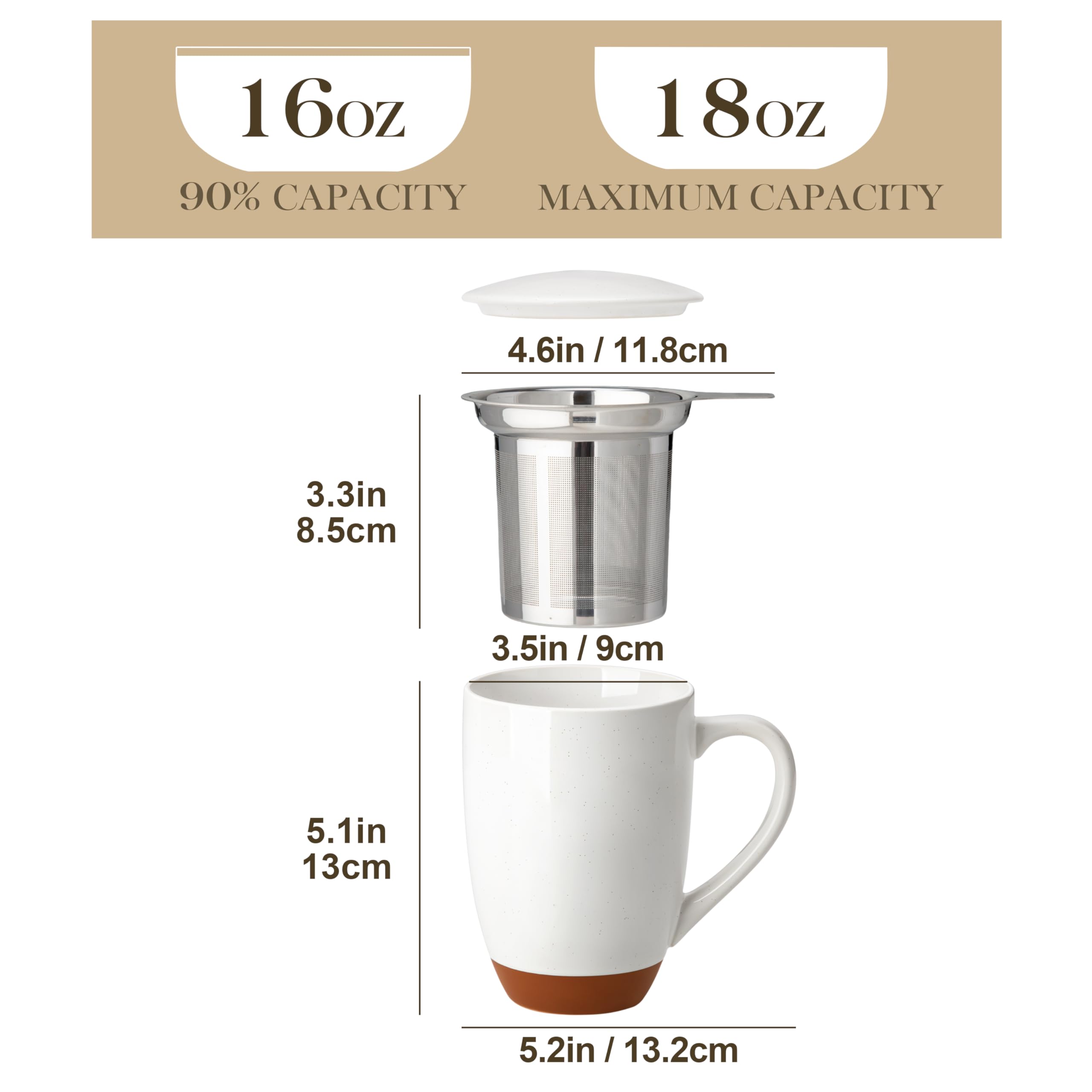 MALACASA stainless steel infuser closeup highlights fine mesh for loose leaf blends