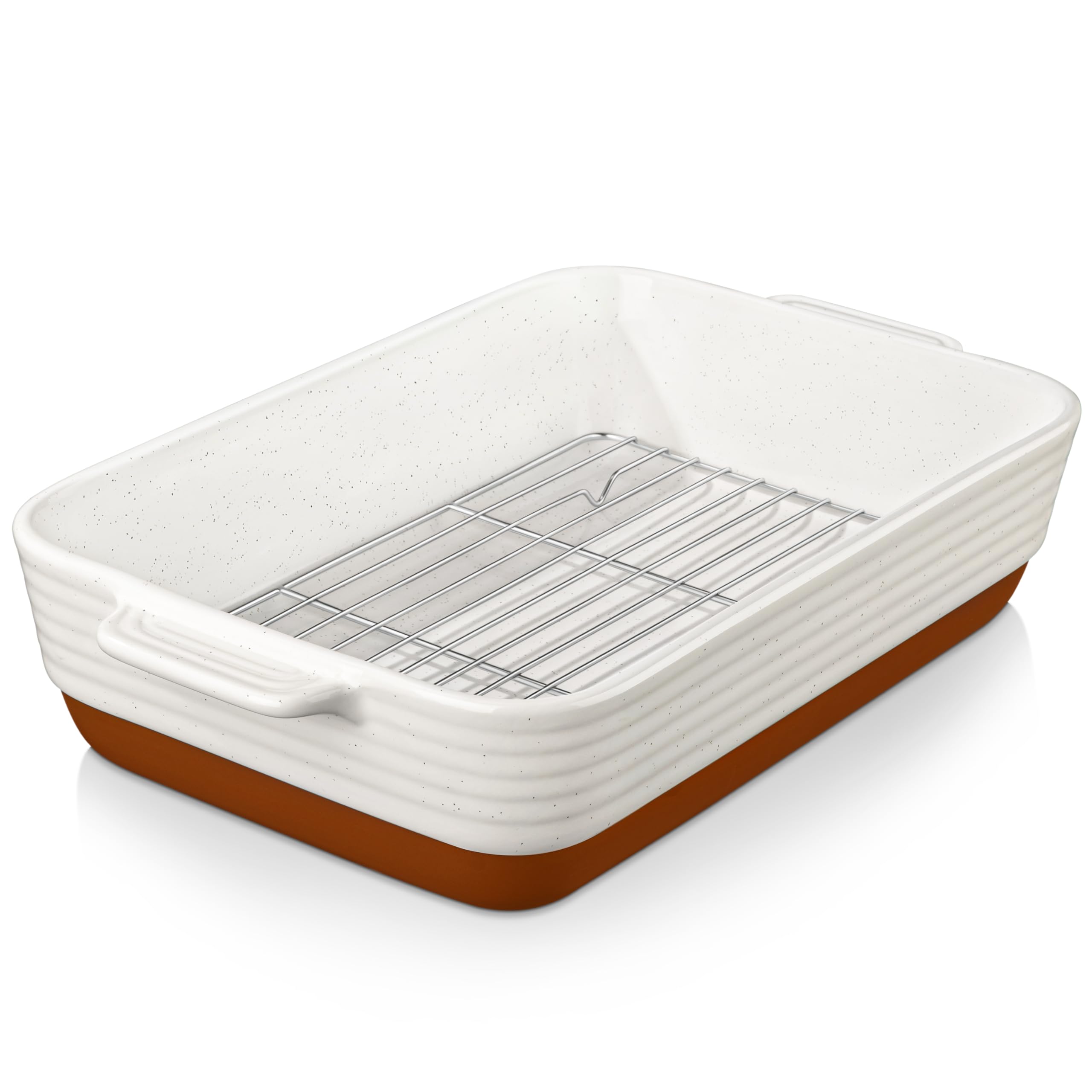 MALACASA Tara baking dish with rack for even roasting and draining fat