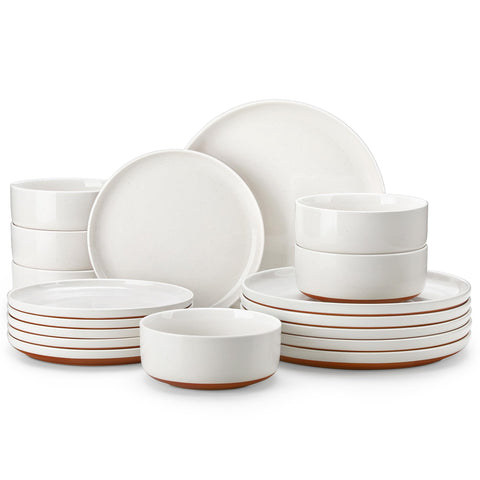 MALACASA Tara dinner plates showing clean lines and durable glaze for everyday meals